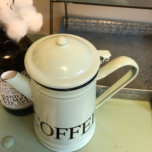 Antique Style Tin Coffee Carafe - Picture 2 of 2